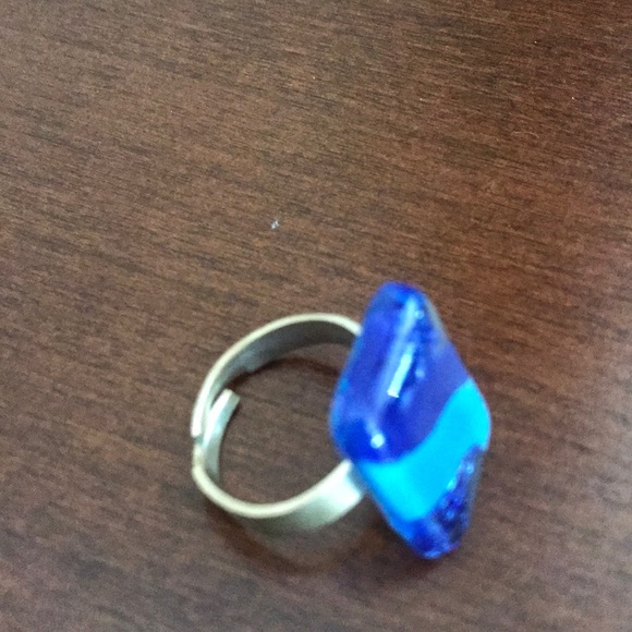 Adjustable glass ring, blue - Picture 12 of 12
